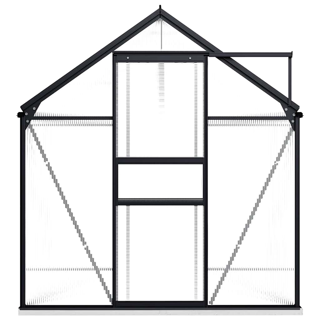 drivhus med fundamentramme 3,3 m² aluminium antracitgrå
