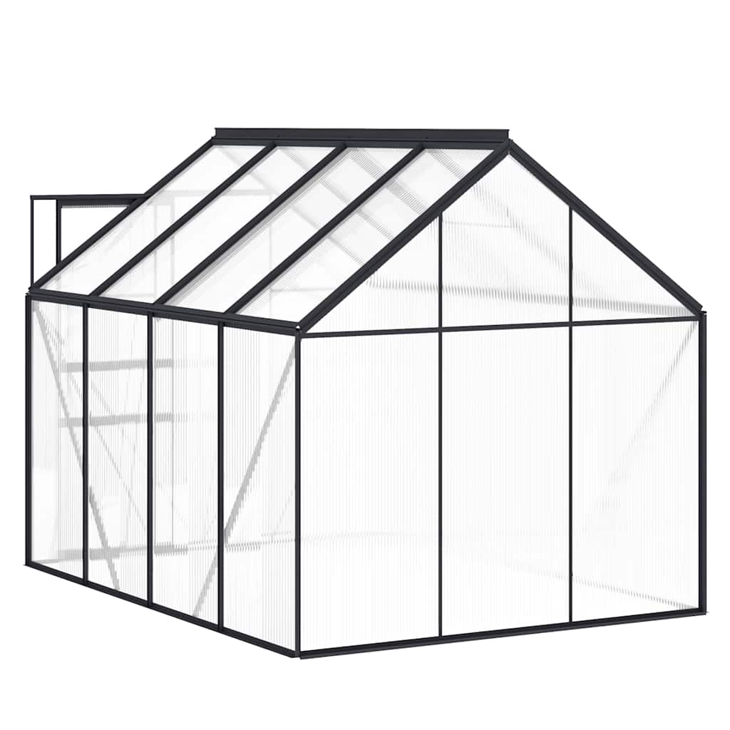 drivhus med fundamentramme 3,3 m² aluminium antracitgrå