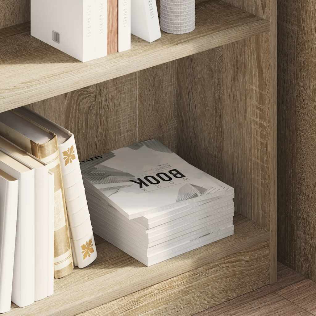 bogreol 80x24x75 cm spånplade sonoma-eg