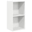 bogreol med 2 hylder 40x30x76,5 cm konstrueret træ hvid