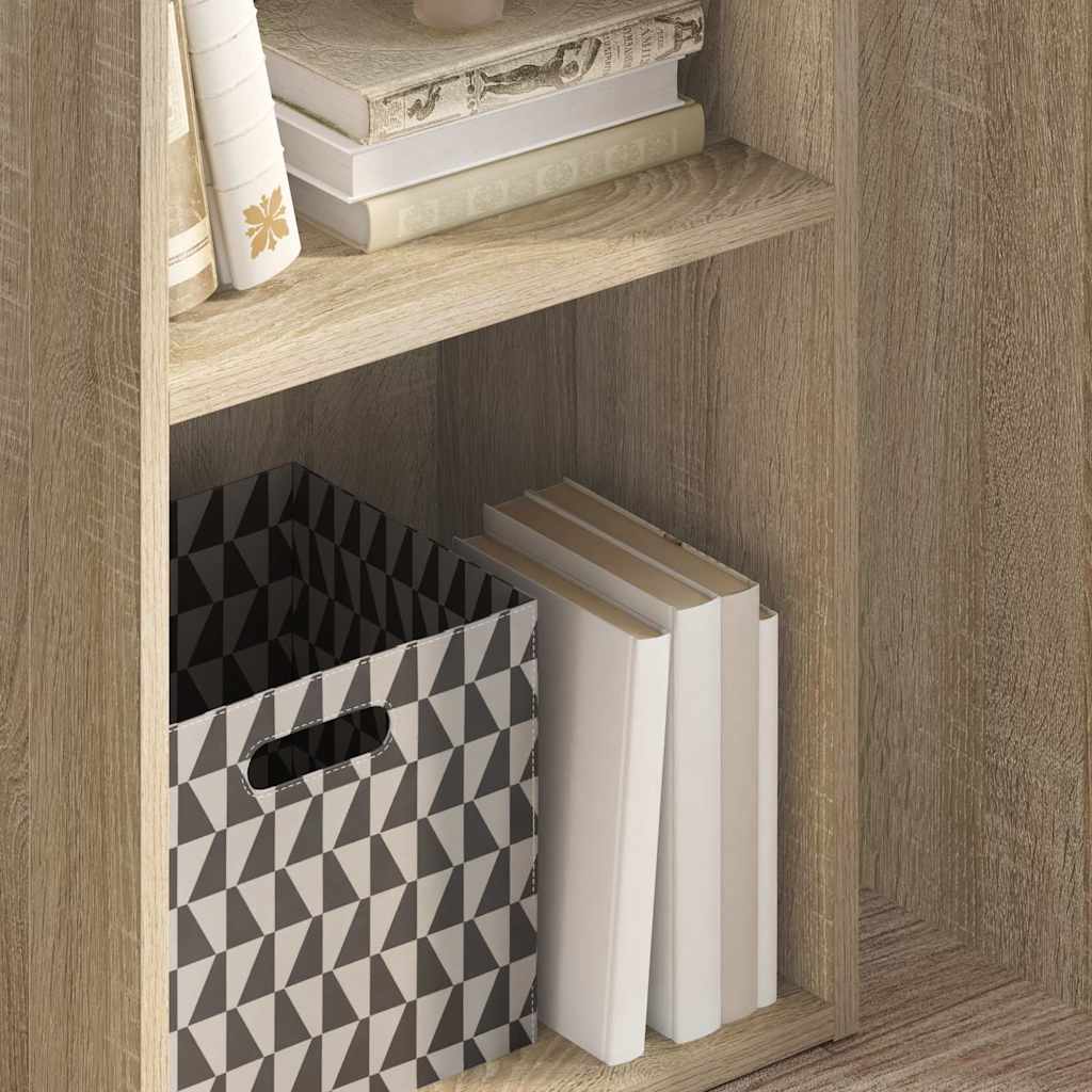 bogreol med 2 hylder 40x30x76,5 cm konstrueret træ sonoma-eg