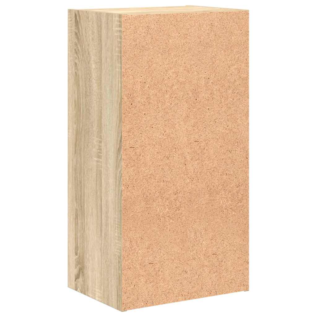 bogreol med 2 hylder 40x30x76,5 cm konstrueret træ sonoma-eg