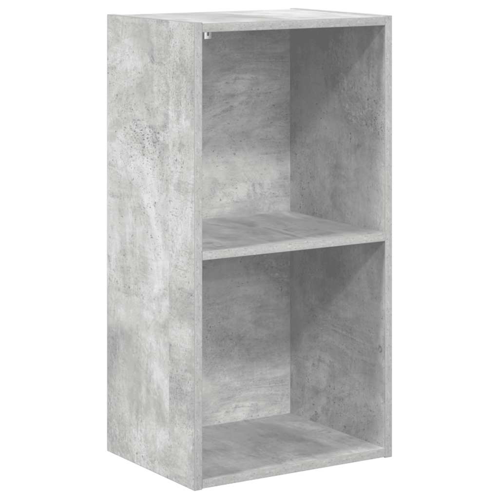 bogreol med 2 hylder 40x30x76,5 cm konstrueret træ betongrå