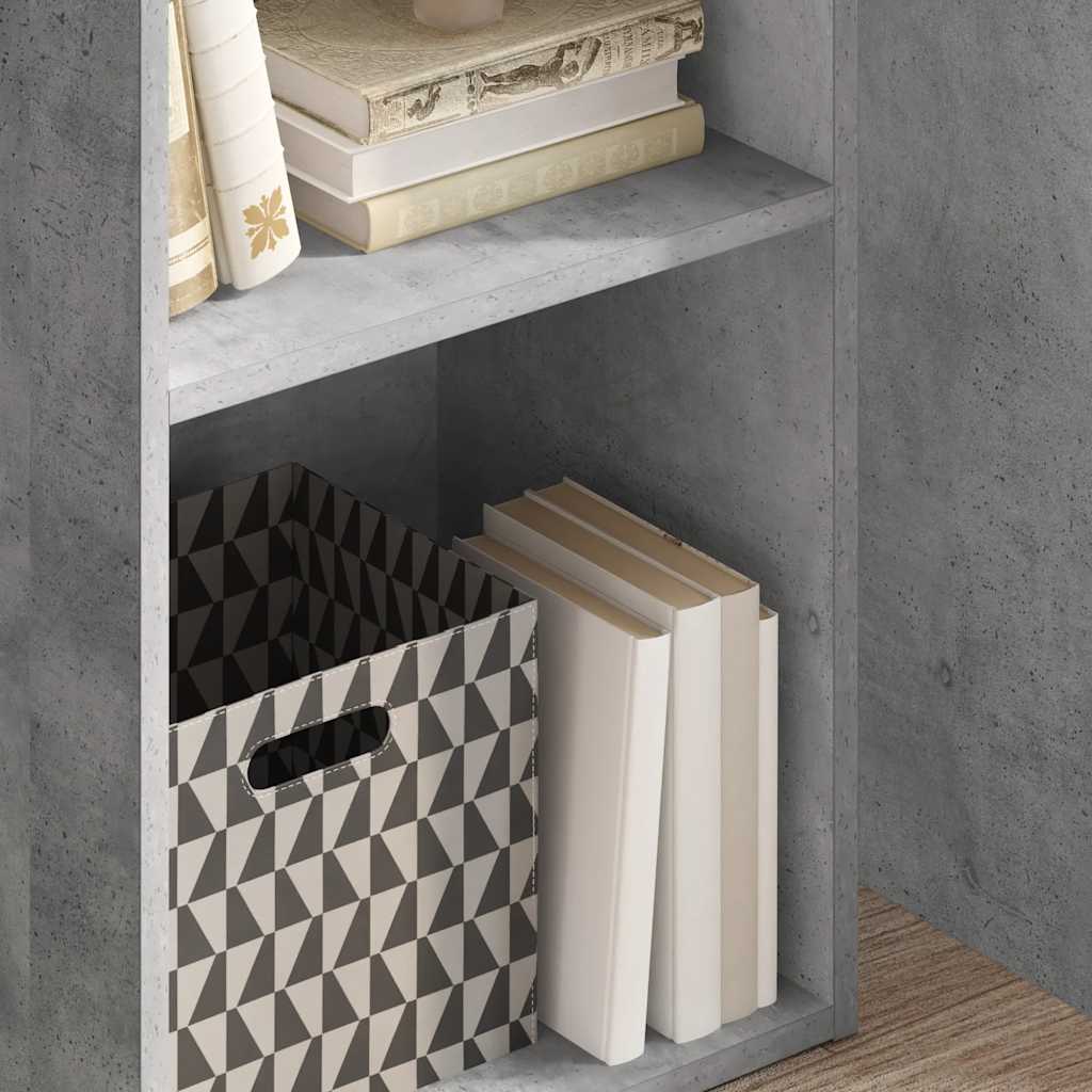 bogreol med 2 hylder 40x30x76,5 cm konstrueret træ betongrå