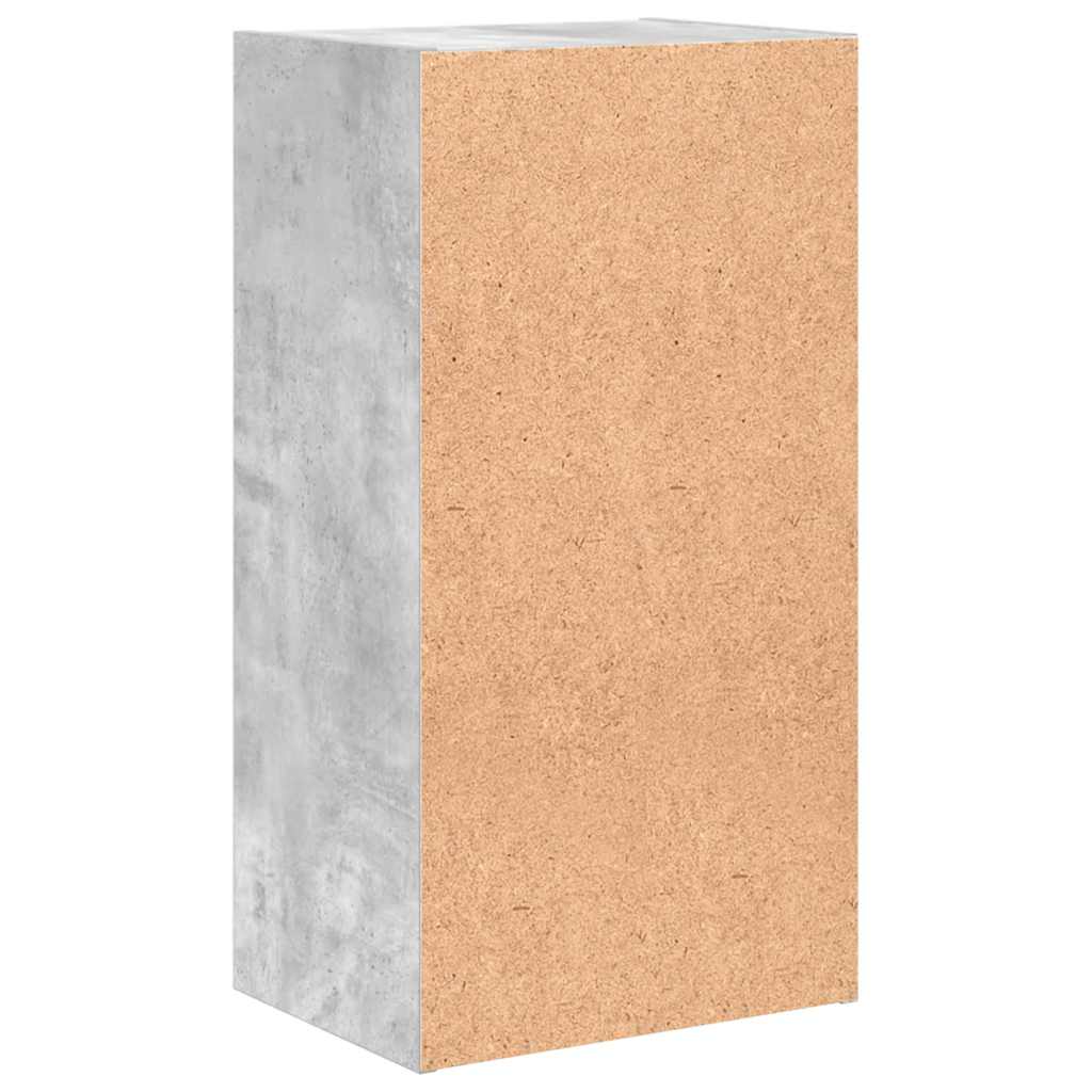 bogreol med 2 hylder 40x30x76,5 cm konstrueret træ betongrå
