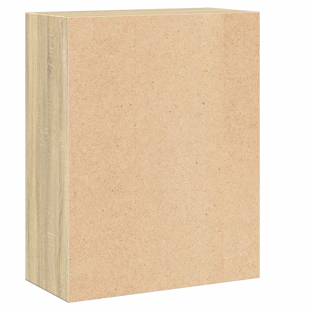bogreol med 2 hylder 60x30x76,5 cm konstrueret træ sonoma-eg