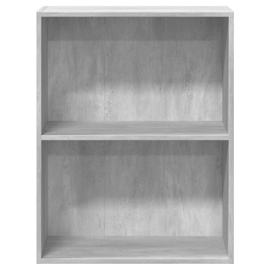 bogreol med 2 hylder 60x30x76,5 cm konstrueret træ betongrå