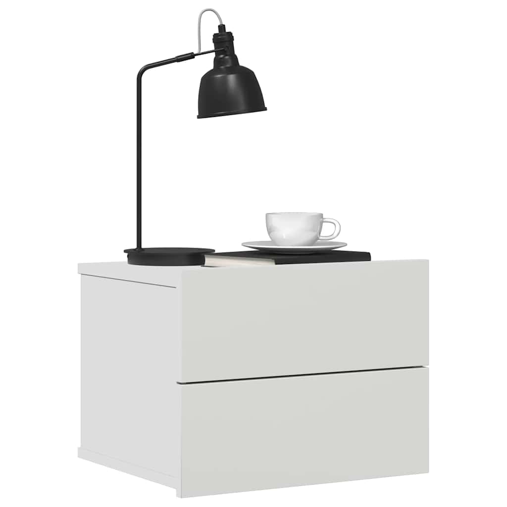 sengebord 40x30x30 cm konstrueret træ hvid