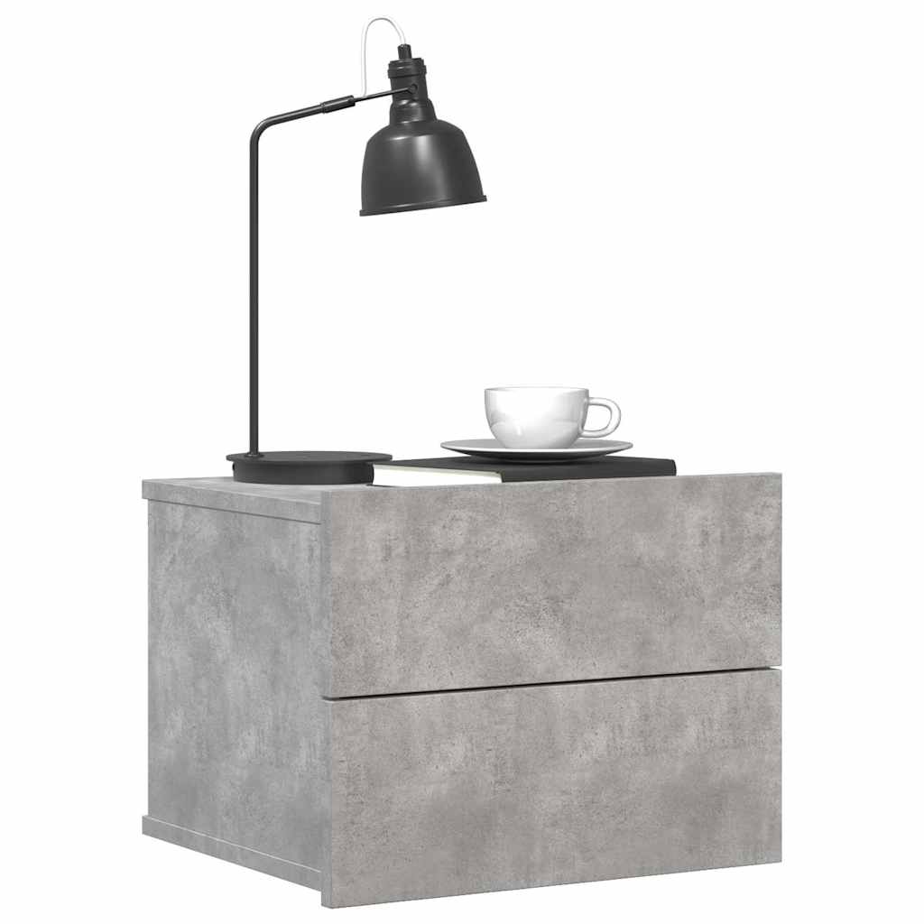 sengebord 40x30x30 cm konstrueret træ betongrå