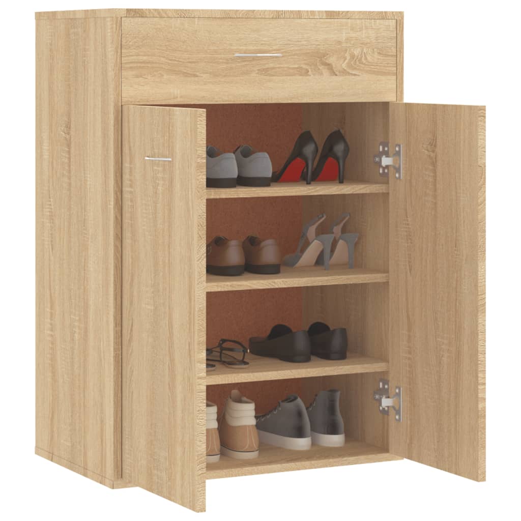 skoskab 60x35x84 cm konstrueret træ sonoma-eg