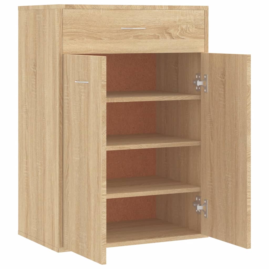 skoskab 60x35x84 cm konstrueret træ sonoma-eg