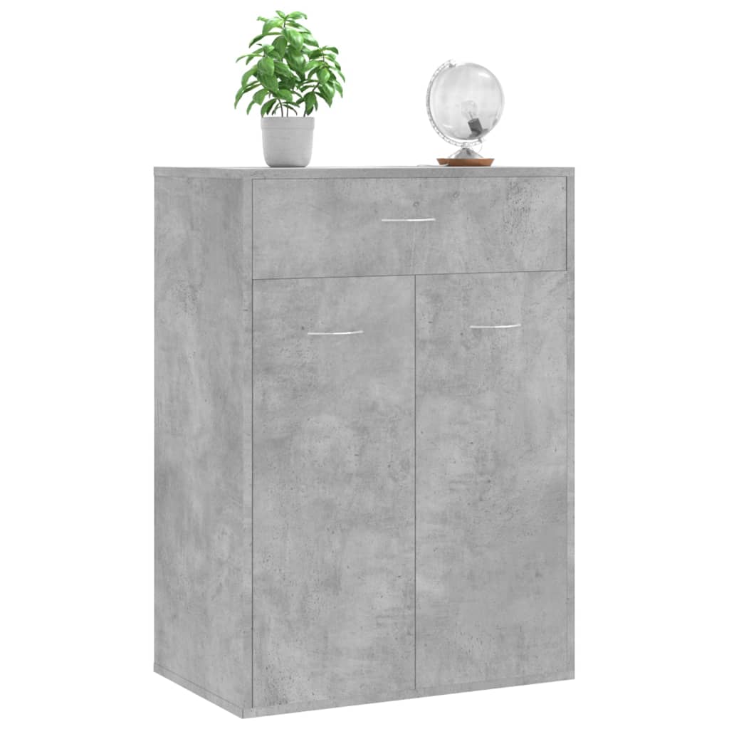 skoskab 60x35x84 cm konstrueret træ betongrå