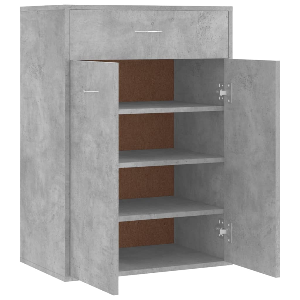 skoskab 60x35x84 cm konstrueret træ betongrå