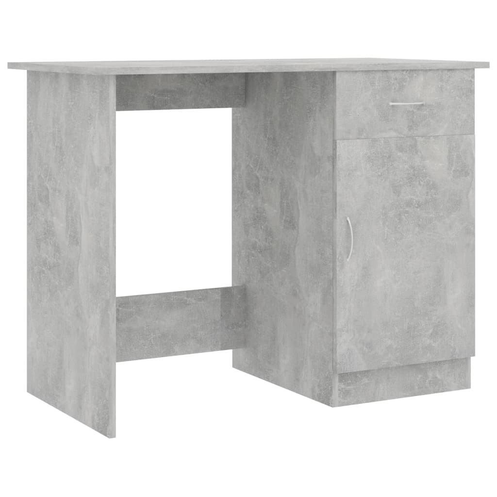 skrivebord 100x50x76 cm konstrueret træ betongrå