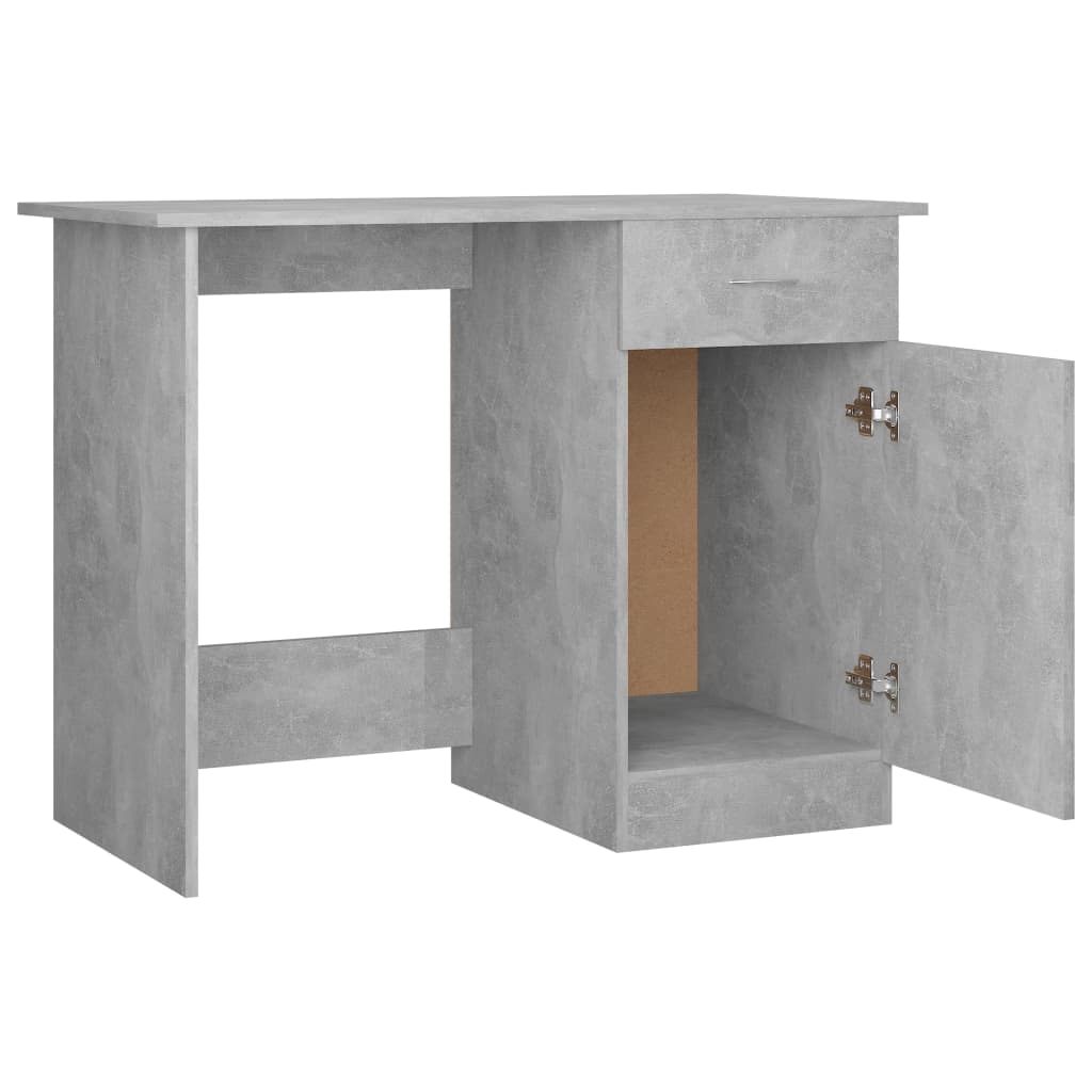 skrivebord 100x50x76 cm konstrueret træ betongrå