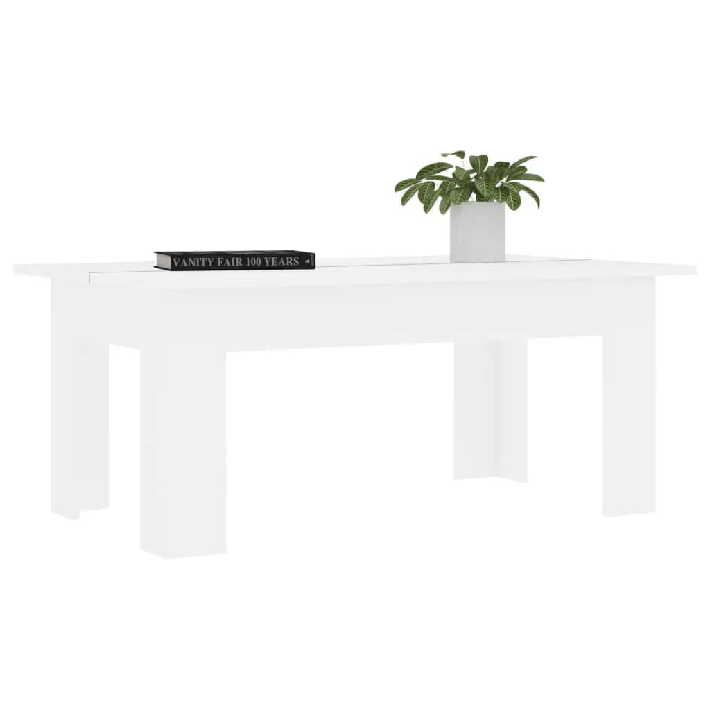sofabord 100x60x42 cm konstrueret træ hvid