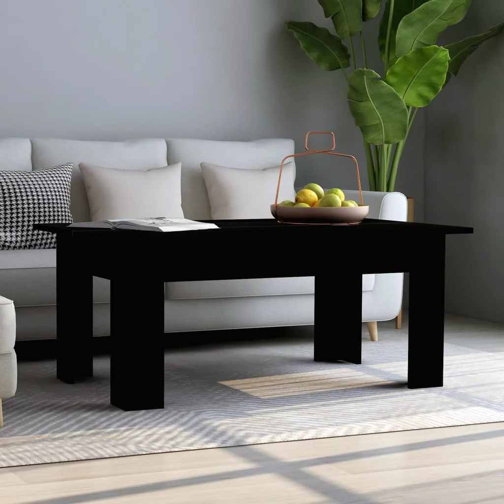 sofabord 100x60x42 cm konstrueret træ sort
