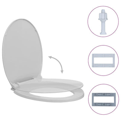 toiletsæde med soft-close oval lysegrå