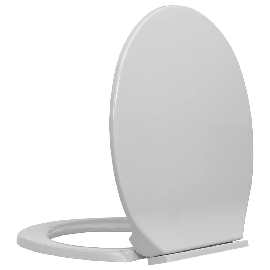 toiletsæde med soft-close oval lysegrå