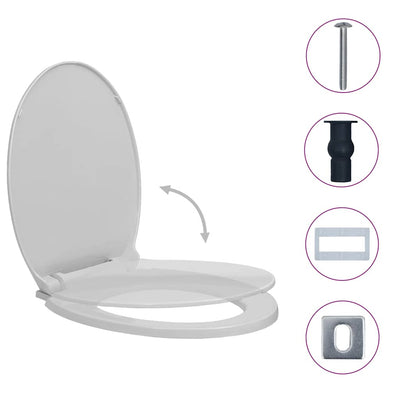 toiletsæde med soft close og quick release-funktion oval lysegrå
