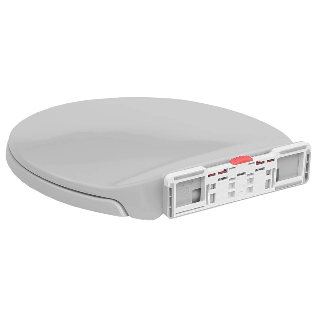 toiletsæde med soft close og quick release-funktion oval lysegrå