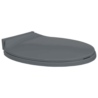 toiletsæde med soft close oval grå