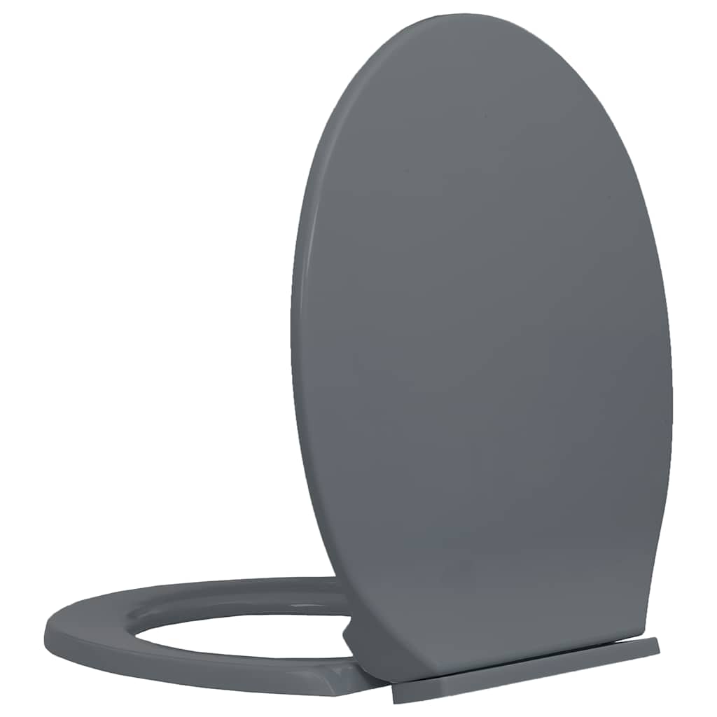 toiletsæde med soft close oval grå
