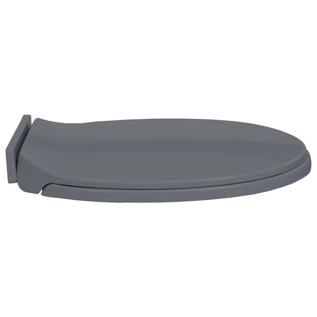 toiletsæde med soft close oval grå