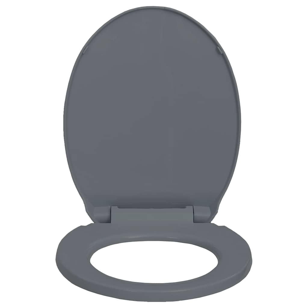 toiletsæde med soft close oval grå