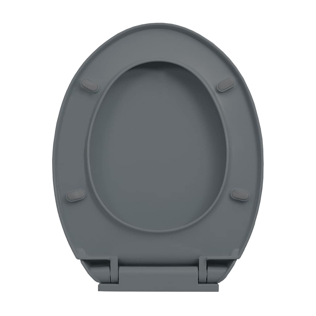 toiletsæde med soft close oval grå