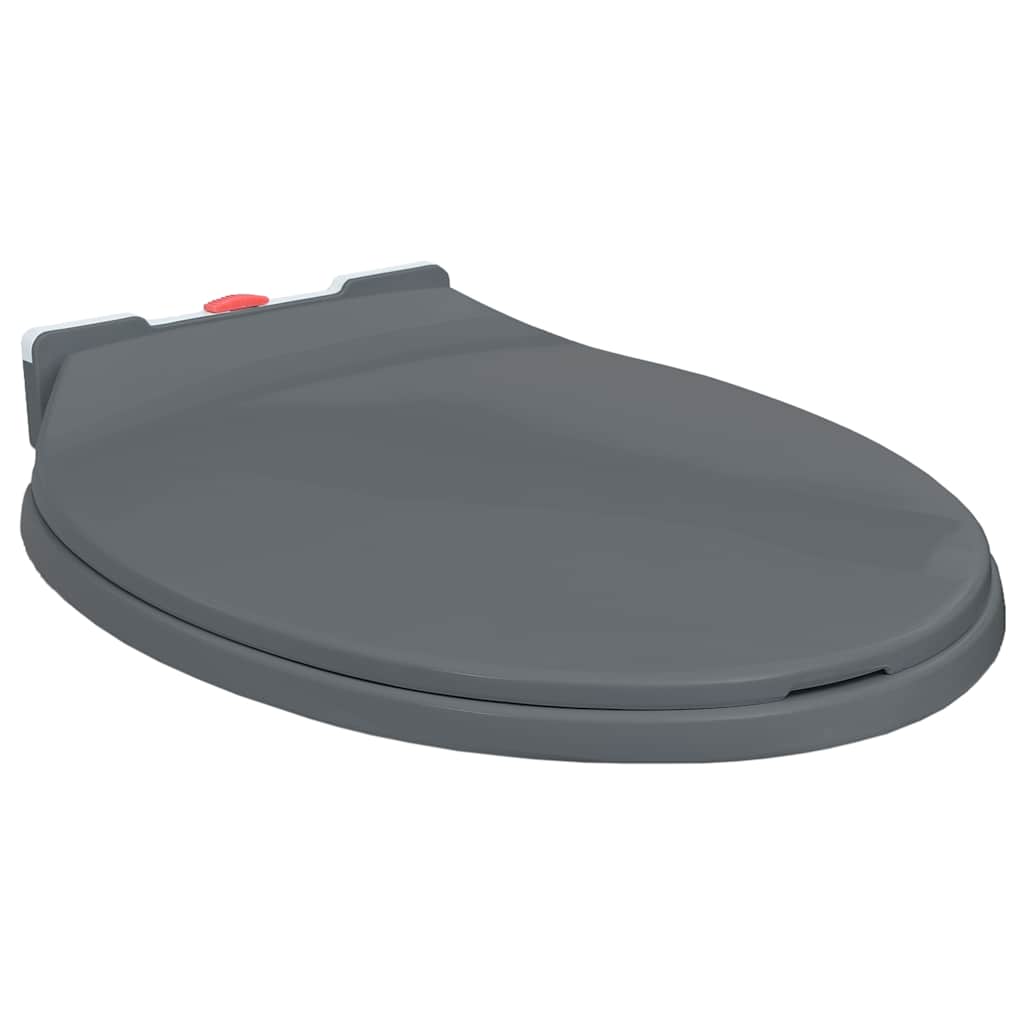 toiletsæde med soft close og  quick release-funktion oval grå