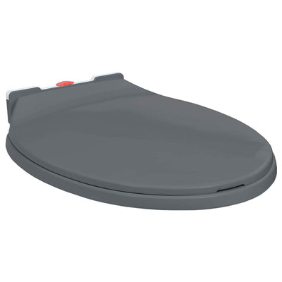 toiletsæde med soft close og  quick release-funktion oval grå
