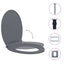 toiletsæde med soft close og  quick release-funktion oval grå