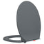 toiletsæde med soft close og  quick release-funktion oval grå