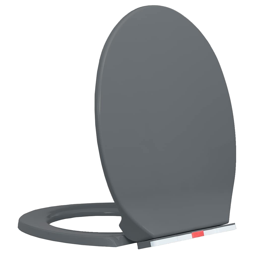 toiletsæde med soft close og  quick release-funktion oval grå