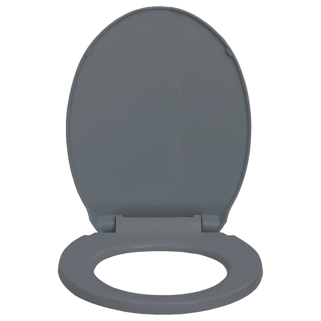 toiletsæde med soft close og  quick release-funktion oval grå