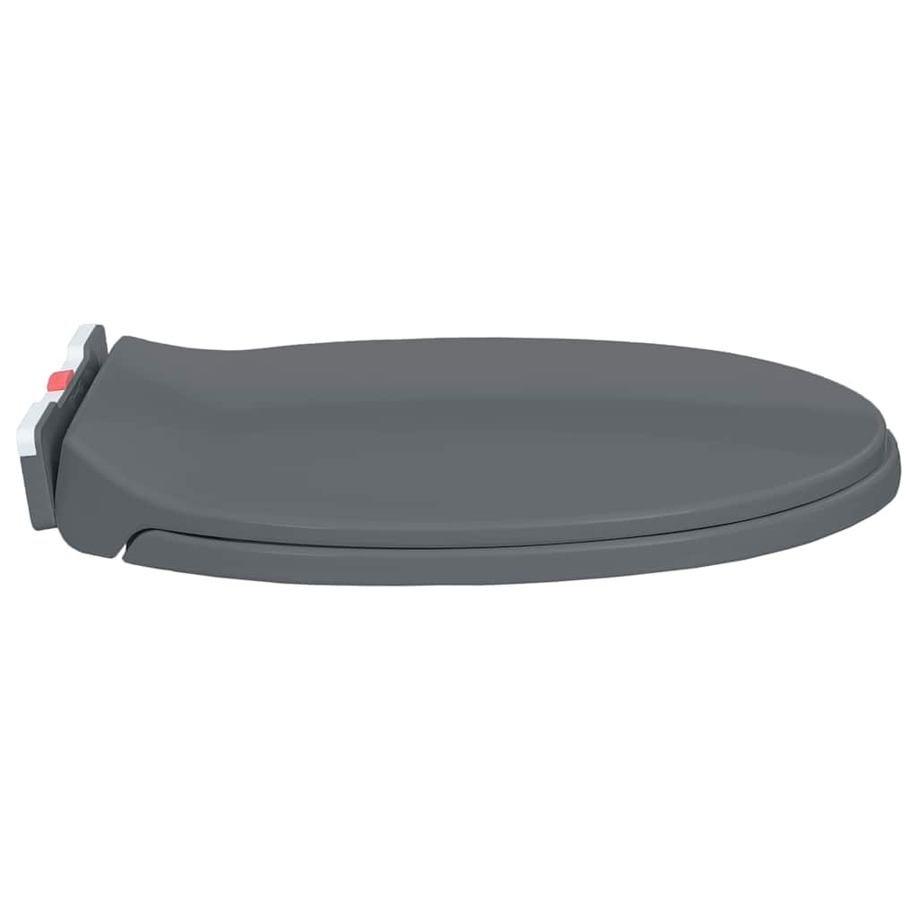 toiletsæde med soft close og  quick release-funktion oval grå