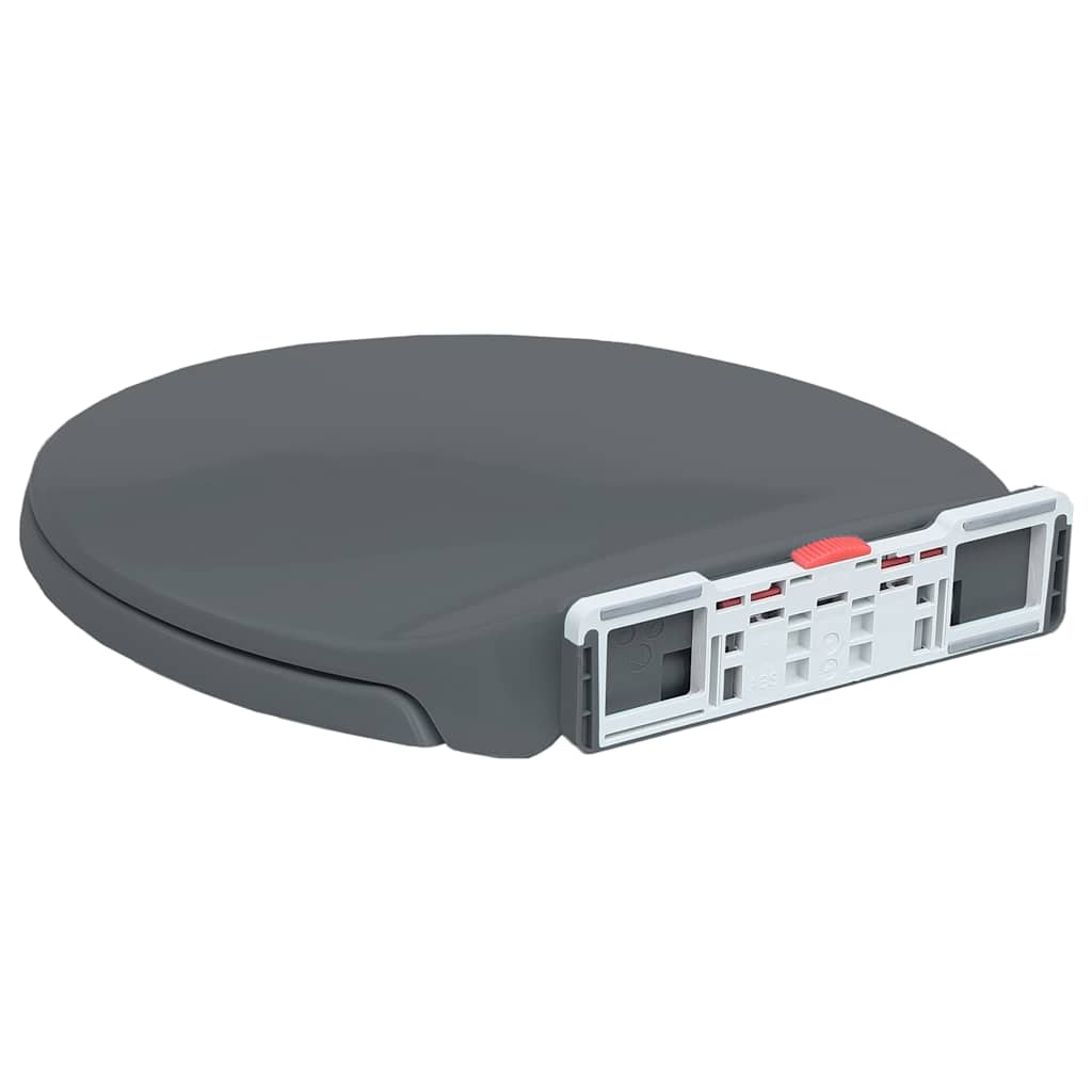 toiletsæde med soft close og  quick release-funktion oval grå