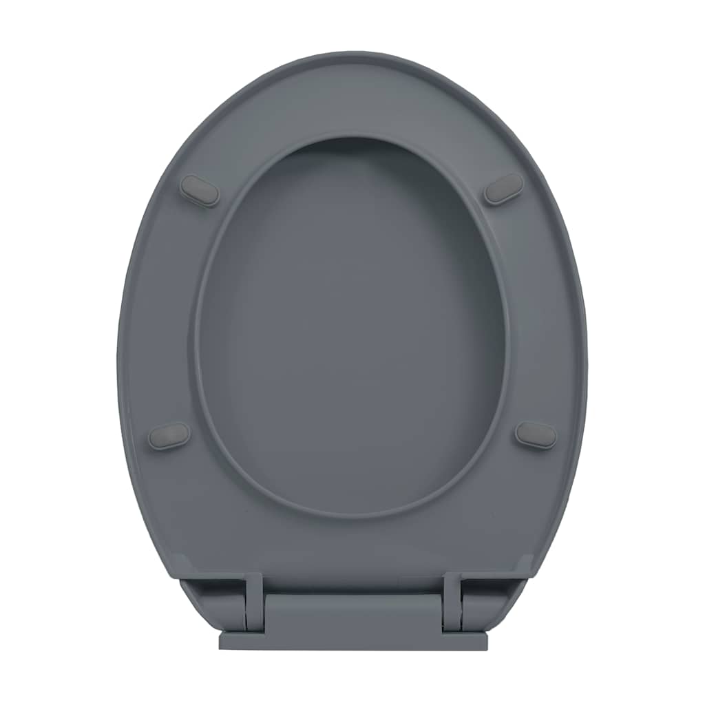 toiletsæde med soft close og  quick release-funktion oval grå