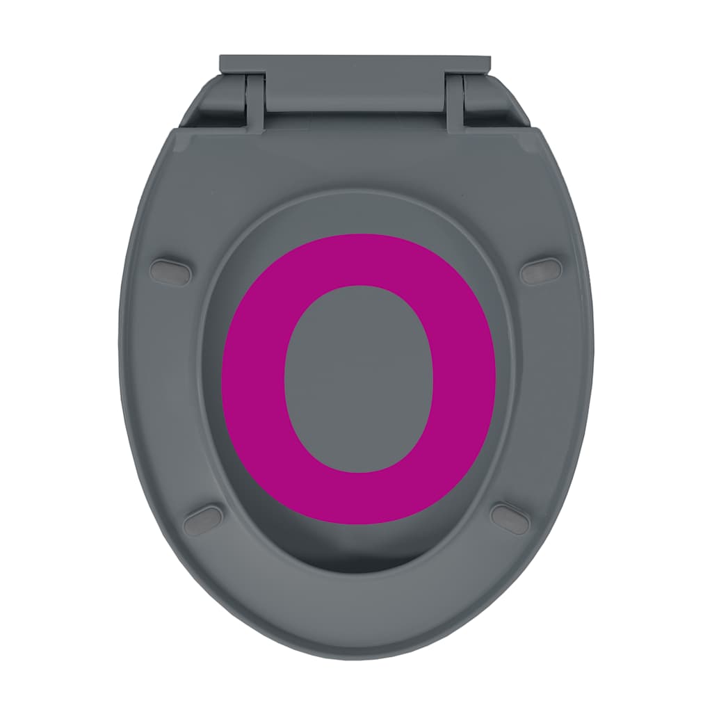 toiletsæde med soft close og  quick release-funktion oval grå