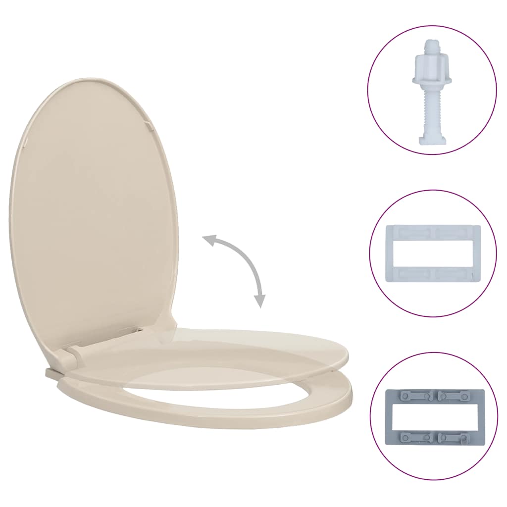 toiletsæde med soft-close oval abrikosfarvet
