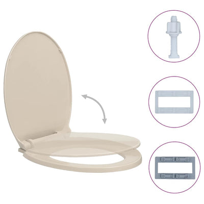 toiletsæde med soft-close oval abrikosfarvet