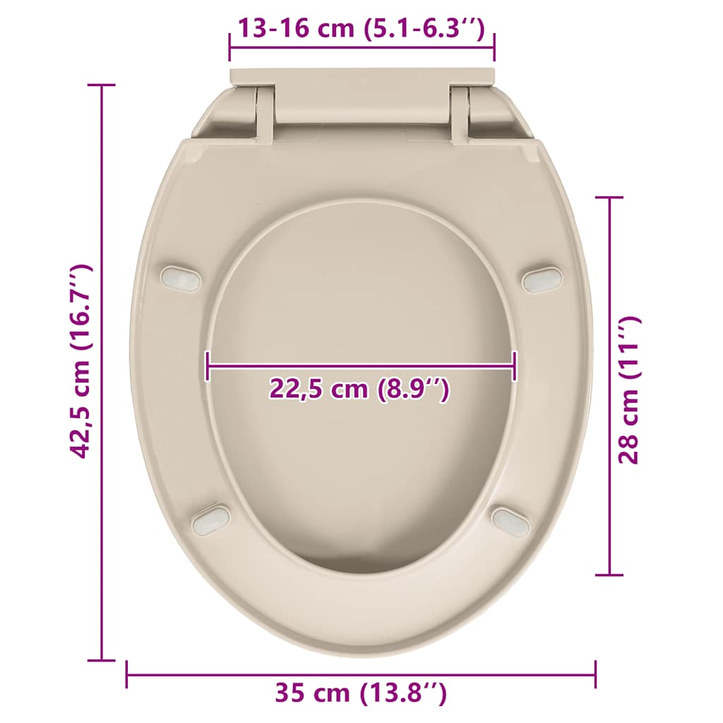 toiletsæde med soft-close oval abrikosfarvet