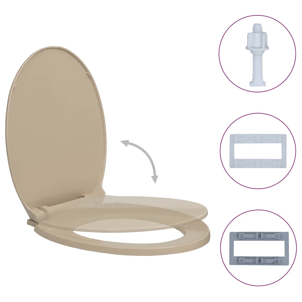 soft close toiletsæde oval beige