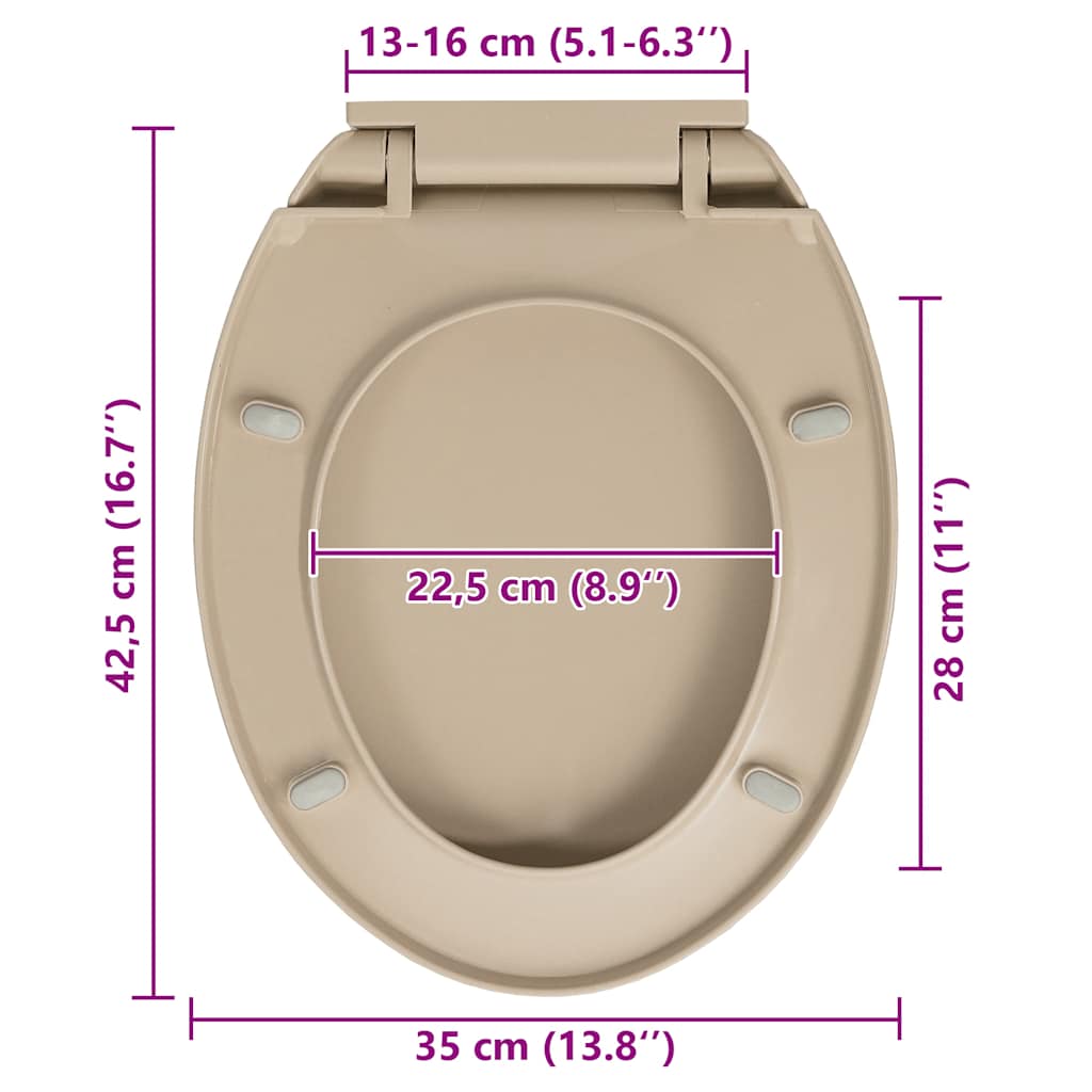 soft close toiletsæde quick release oval beige