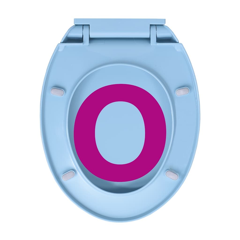 soft close toiletsæde quick release oval blå