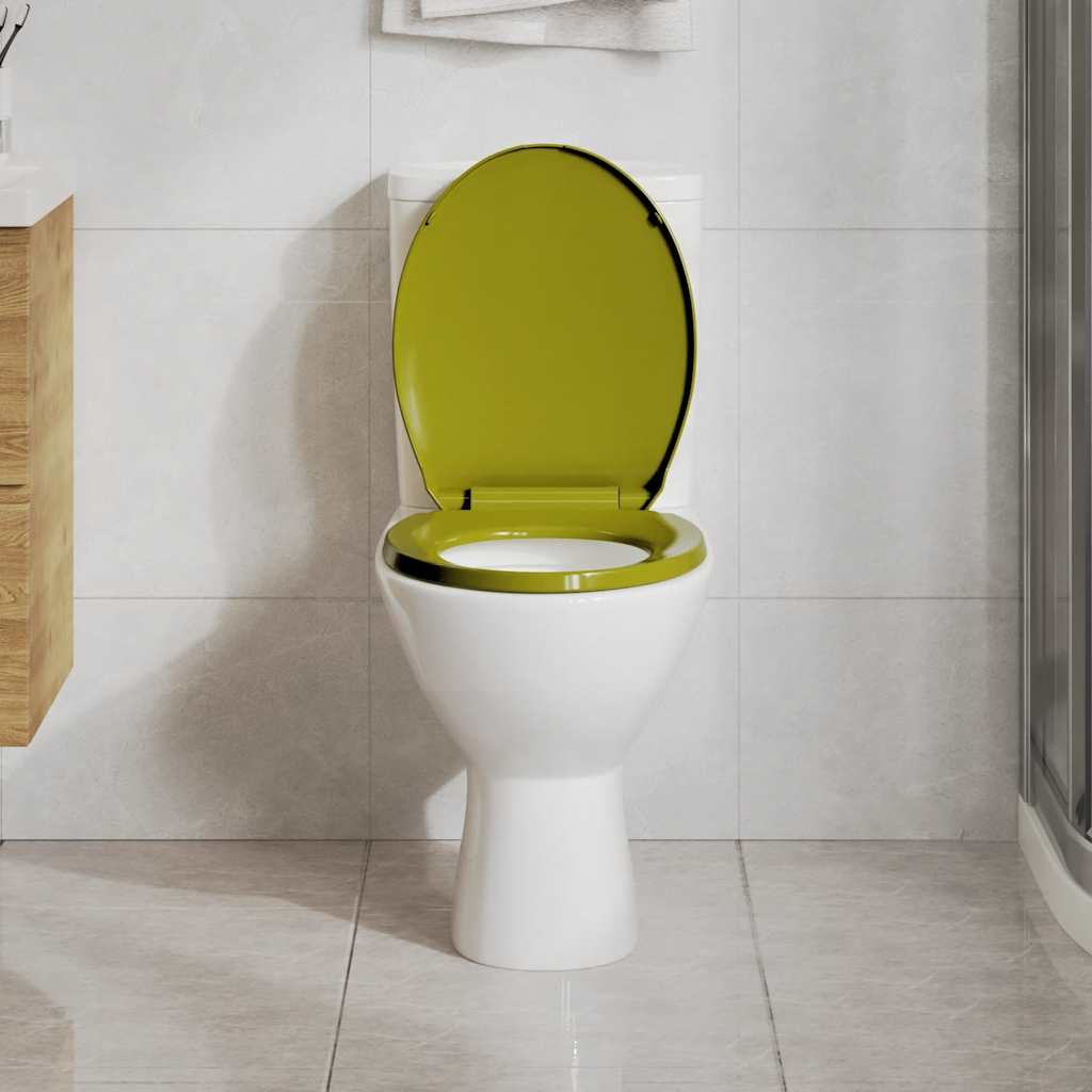 toiletsæde med soft-close oval grøn