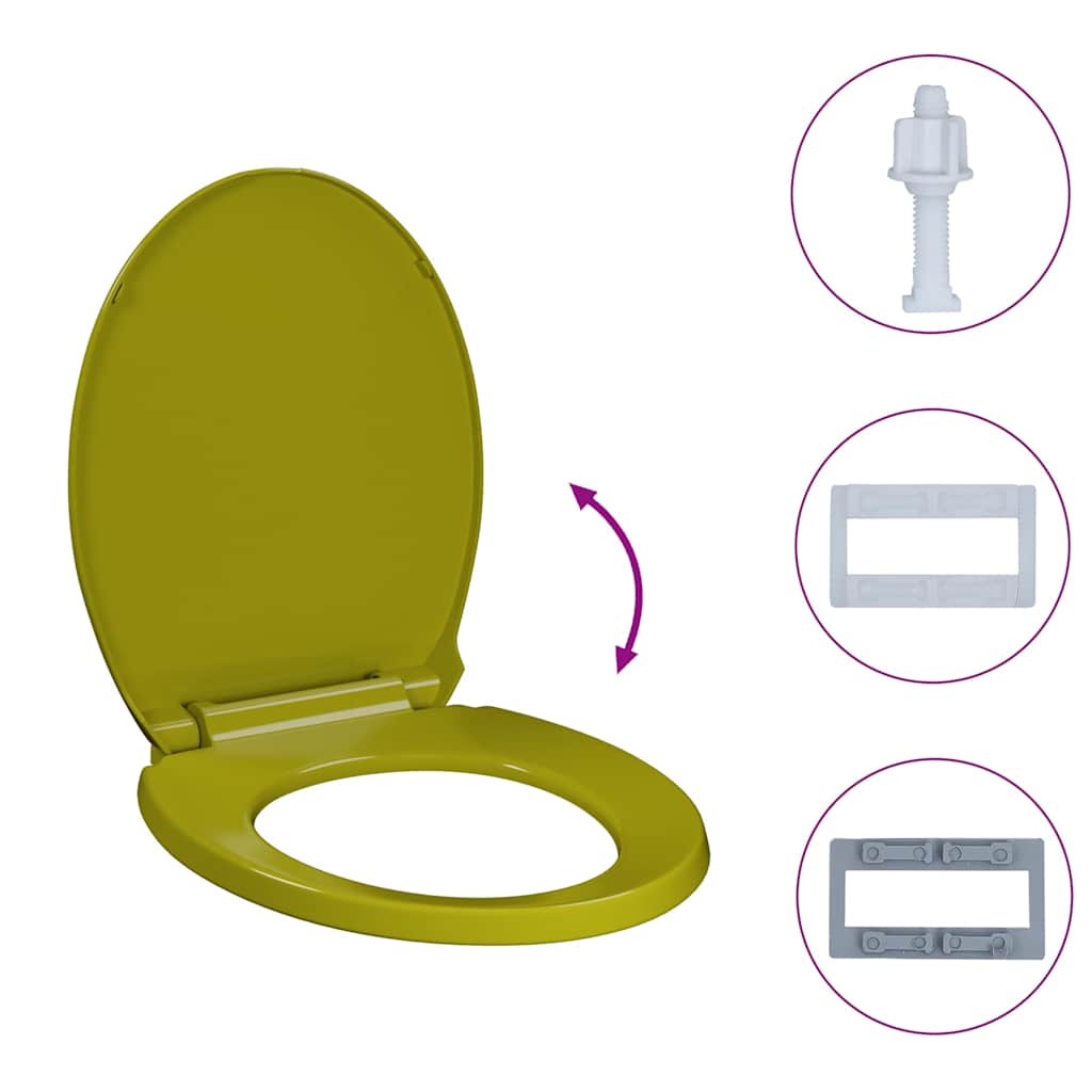 toiletsæde med soft-close oval grøn