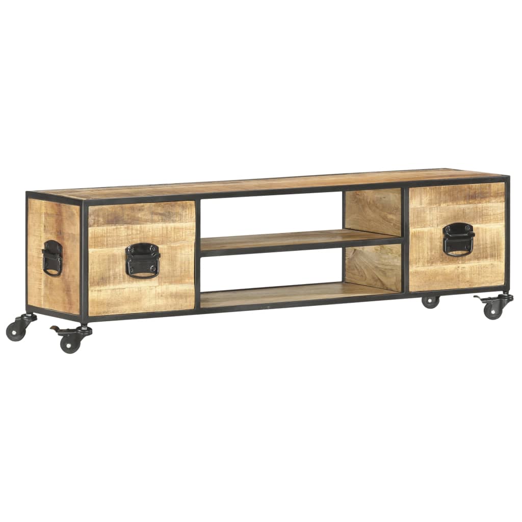 tv-skab 130x30x39 cm massivt mangotræ