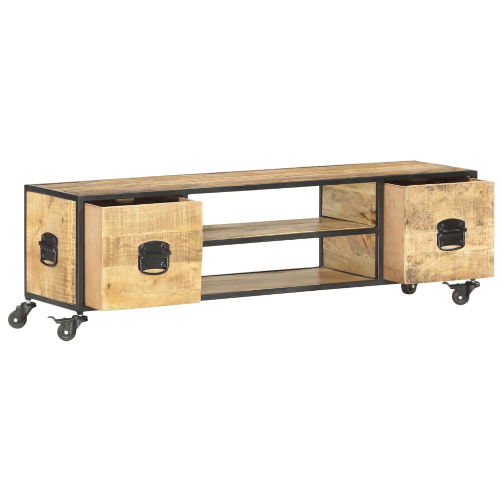 tv-skab 130x30x39 cm massivt mangotræ